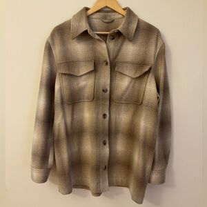 & OTHER STORIES | Wool Plaid Shacket Jacket Women's Size L with Removable Sash